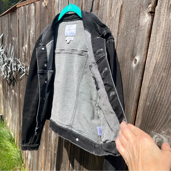 Vervet Los Angeles cropped puff sleeve trucker jean jacket size small - Picture 6 of 17